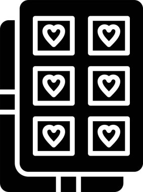 Kart aşk simgesi katı biçimde