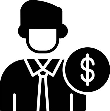 İş adamı para simgesi. Web için para vektör simgelerinin basit illüstrasyonu