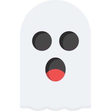 hayalet düz simge, cadılar bayramı, vektör illüstrasyonu