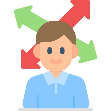 man vektör renk çizgisi simgesi