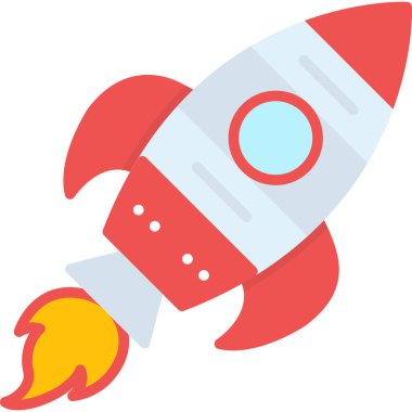 uzay gemisi düz simgesi, vektör illüstrasyonu