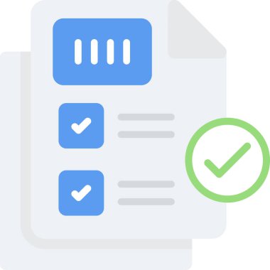 Kontrol Listesi Düz Vektör Simgesi