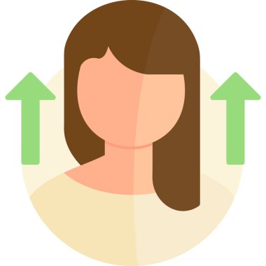 Kadın. Web simgesi basit illüstrasyon