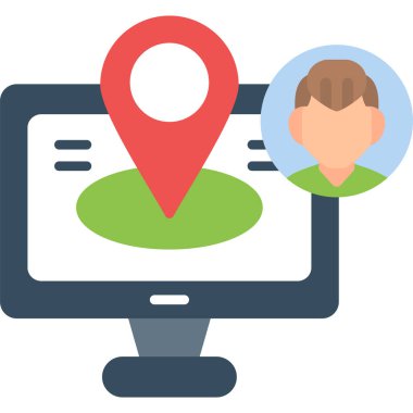 konum haritası konumu simgesi düz biçimli