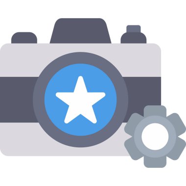 kamera fotoğrafçılık simgesi düz stil