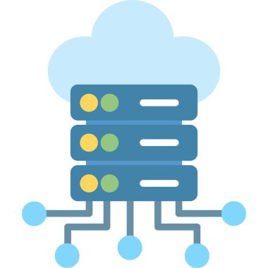 Sunucu Vektör İllüstrasyonu, Basit Simge