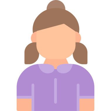 Genç kadın karakter ikon tasarımı