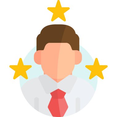 Avatar iş adamı simgesi rozet stili