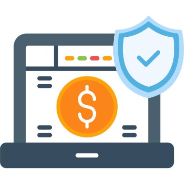 bilgisayar güvenli simgesi, vektör illüstrasyonu