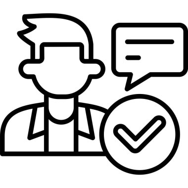 Simge, vektör illüstrasyonunu kontrol et