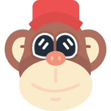 maymun yüz simgesi tasarımı vektör çizimi