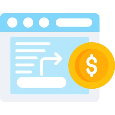 Dolar Düz Vektör Simgesi Tasarımı