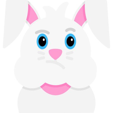 Sevimli beyaz tavşan. Beyaz arkaplanda izole edilmiş vektör illüstrasyonu