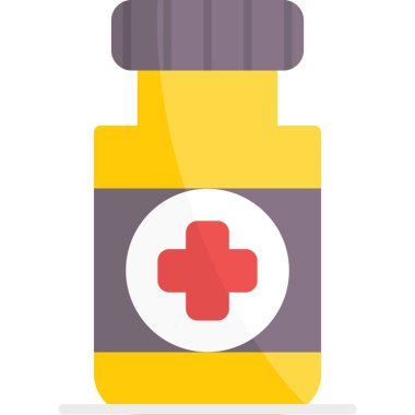 tıbbi şişe düz simgesi