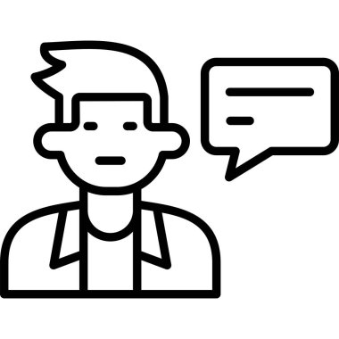 Sohbet Vektör Satır Simgesi Tasarımı