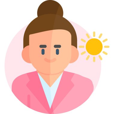 Avatar kız yüzü simgesi düz stil