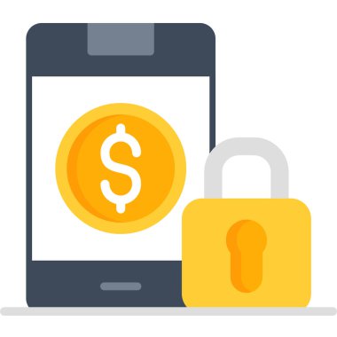 Kilit vektör illüstrasyon tasarımlı cep telefonu