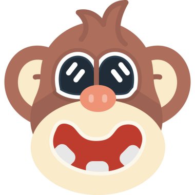 maymun başı emoji simgesi düz stil