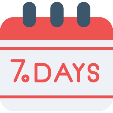 Düz tasarımda 7 günlük bir ikon. vektör