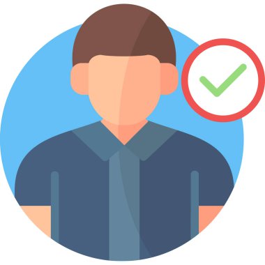 İşaretleme simgesi olan adam, vektör illüstrasyonu