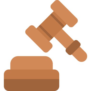 Law gavel simgesi düz biçimli