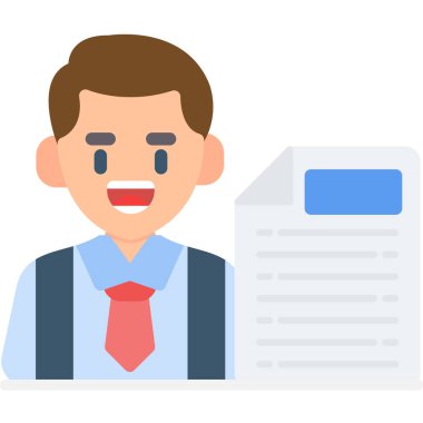 Sekreter Vektör İllüstrasyonu, Basit Simge