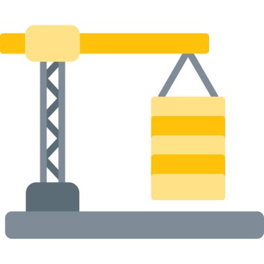 Yapı vinç simgesi düz tasarım vektör çizimi