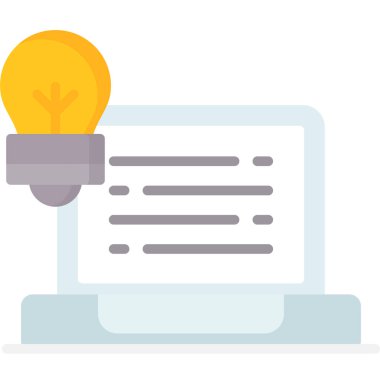 fikir, ampul, eğitim, soyut düz renk simgesi öğrenme