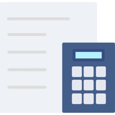 hesap makinesi düz simgesi, vektör illüstrasyonu