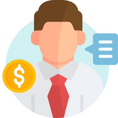 Dolar düz simgesi, vektör illüstrasyonu