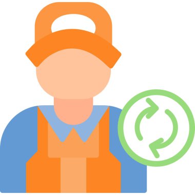 işçi adam simgesi, vektör illüstrasyonu