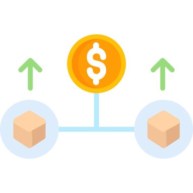 Dolar döviz düz vektör simgesi