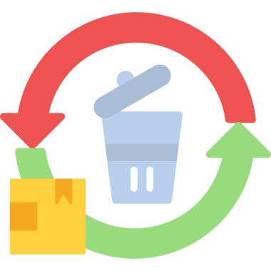 Geri dönüşüm atığı düz simgesi