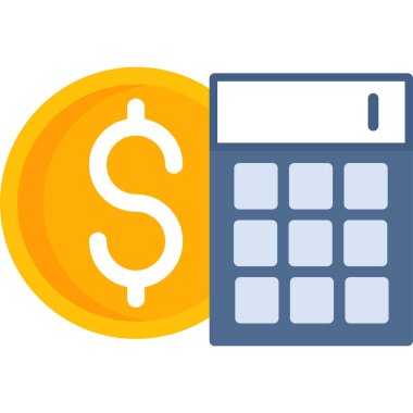 Dolar işareti simgesine sahip hesap makinesi, vektör illüstrasyon tasarımı