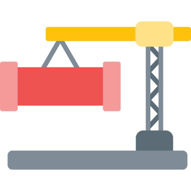 İnşaat vinç renkli vektör simgesi