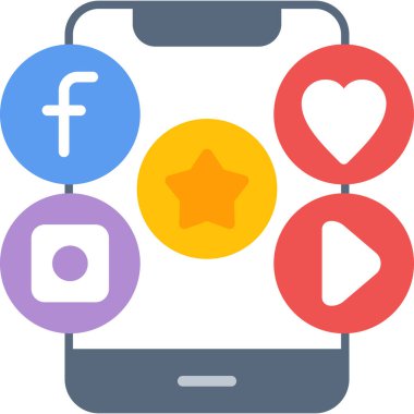 Düz biçimli sosyal medya pazarlama simgesi