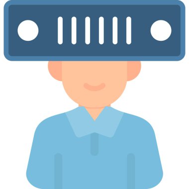 düz biçimli sanal gerçeklik kulaklık simgesi