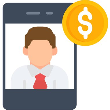 business finanse düz simgesi, vektör illüstrasyonu