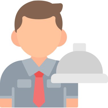 Düz stil yiyecek dağıtan adam simgesi