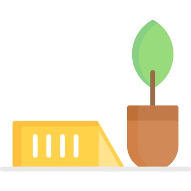 bitki vektörü düz renk simgesi