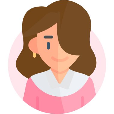 kadın karakter simgesi, düz vektör