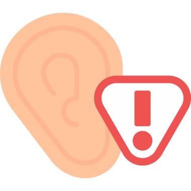 İşitme Kaybı Vektör İllüstrasyonu, Basit Simge