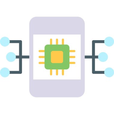 İşlemci simgesi. düz resimleme