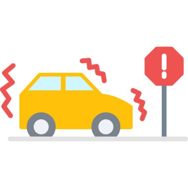 Araba Kazası Vektör İllüstrasyonu