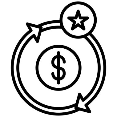 Dolar. Web simgesi basit illüstrasyon