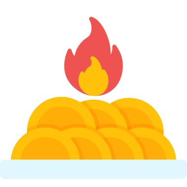 Yakacak odun simgesi, vektör illüstrasyonu