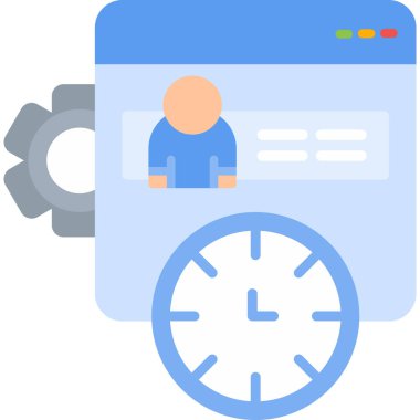 iş yönetimi düz simgesi, vektör, illüstrasyon