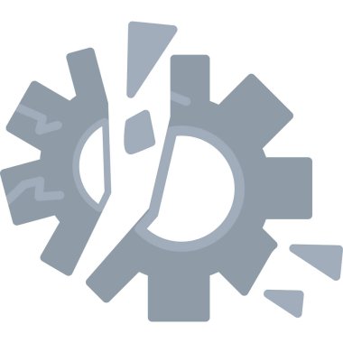 Çarklı tekerlek dişli simgesi ana hat biçiminde