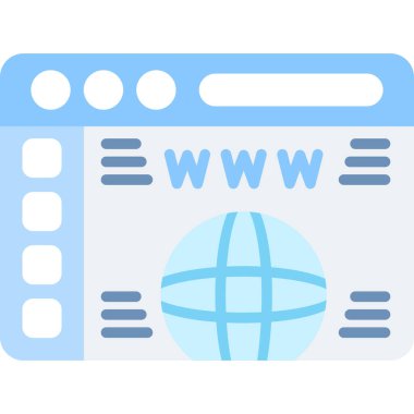 - İnternet. Web simgesi basit illüstrasyon