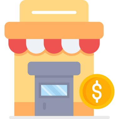 Dükkan Vektörü İllüstrasyonu, Basit Simge